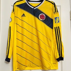 Colombia Home Football Shirt 2014 Soccer Adidas FIFA World Cup Jersey men’s Sz L